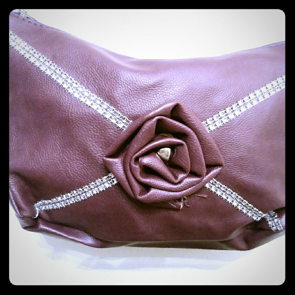 Purple Rose Crossbody Purse